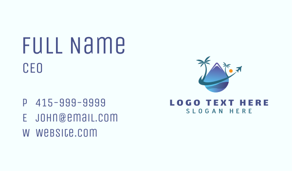 Island Mountain Travel Business Card Design Image Preview