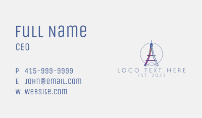 Colorful Eiffel Tower Business Card