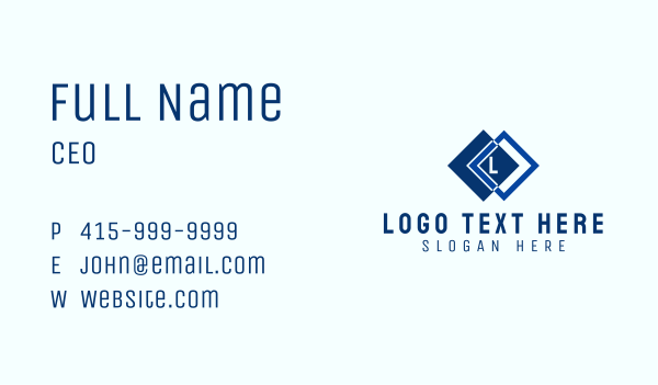 Blue Tile Letter  Business Card Design Image Preview