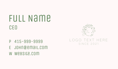 Vineyard Leaf Lettermark  Business Card Image Preview