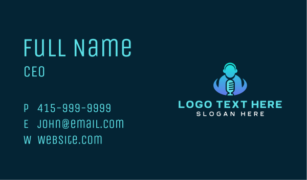 Mic Dj Podcast Business Card Design Image Preview