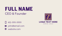 Premium Frame Letter Z Business Card Image Preview