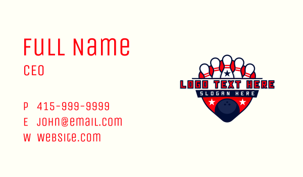 Bowling Pin Ball Business Card Design Image Preview
