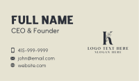 Floral Spa Letter K Business Card Image Preview
