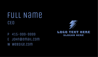 Pixelated Lightning Arcade Business Card Image Preview