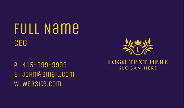Golden Luxury Crown Letter  Business Card Design Image Preview