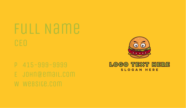 Monster Burger Restaurant Business Card Design Image Preview