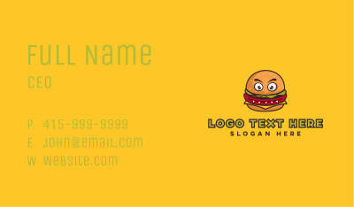 Monster Burger Restaurant Business Card Image Preview