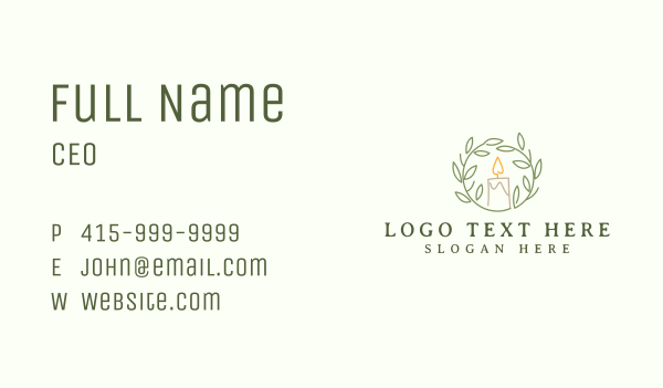 Wreath Candle Light Business Card Design Image Preview