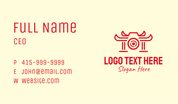 Temple Camera Lens Business Card Design Image Preview