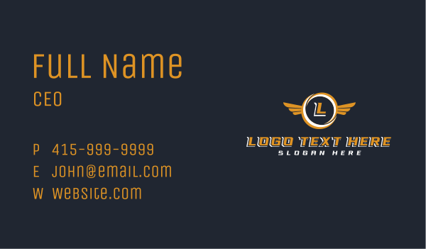 Automotive Wing Logistics Business Card Design Image Preview