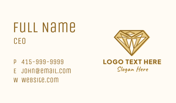 Golden Diamond Gem Business Card Design Image Preview
