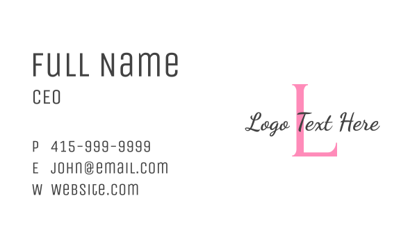 Feminine Cosmetics Lettermark Business Card Design Image Preview
