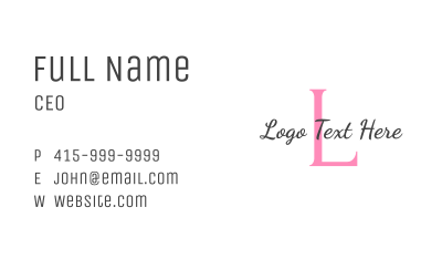 Feminine Cosmetics Lettermark Business Card Image Preview