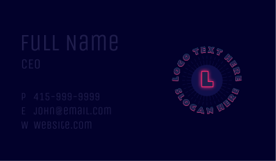 Circle Glow Letter Business Card Image Preview
