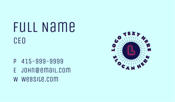 Circle Glow Letter Business Card Design Image Preview
