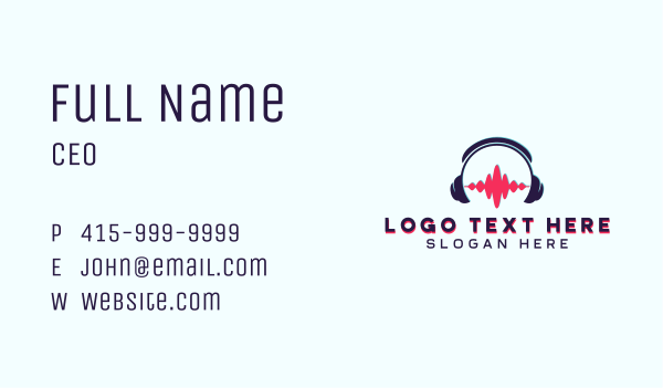 Music Soundwave Headset Business Card Design Image Preview