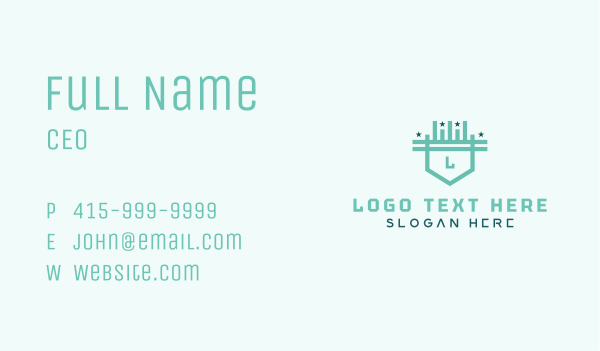 Shield Brand Lettermark Business Card Design Image Preview