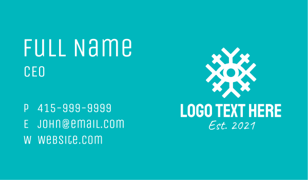 White Snowflake Eye  Business Card Design Image Preview