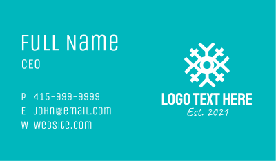 White Snowflake Eye  Business Card Image Preview