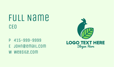 Green Organic Rooster Business Card