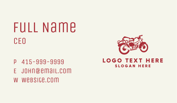 Red Vintage Motorcycle Business Card Design Image Preview