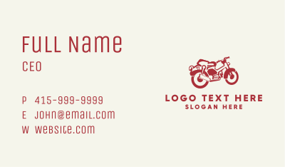 Red Vintage Motorcycle Business Card Image Preview
