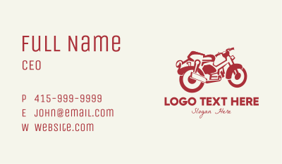 Red Vintage Motorcycle Business Card