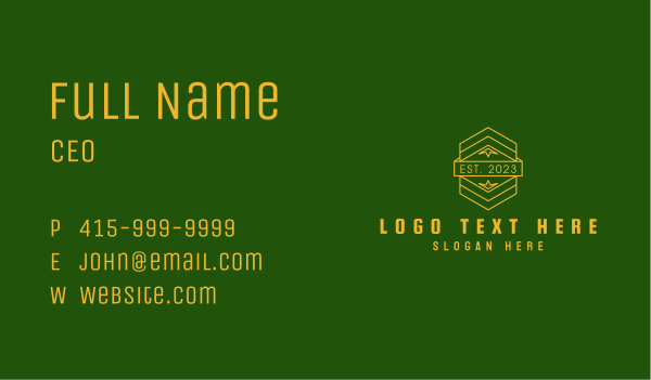 Golden Mountain Outdoor  Business Card Design Image Preview