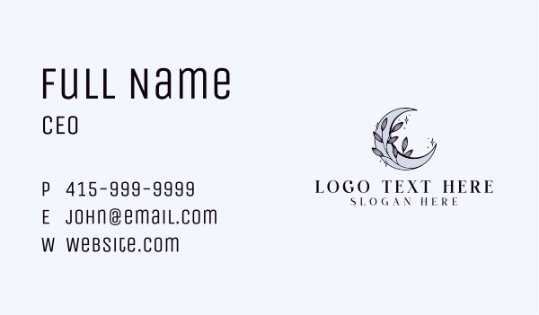 Moon Floral Crescent Business Card Design Image Preview