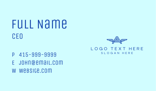 Blue Wing Letter A Business Card Design Image Preview