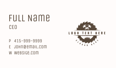 Carpentry Hammer Tools Business Card Image Preview