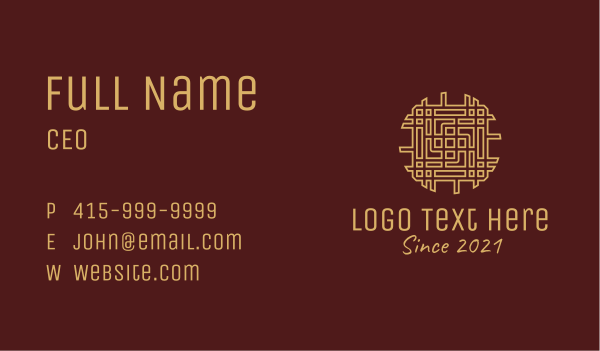 Gold Woven Ornament  Business Card Design Image Preview