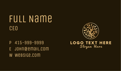 Golden Bonsai Tree Business Card Image Preview
