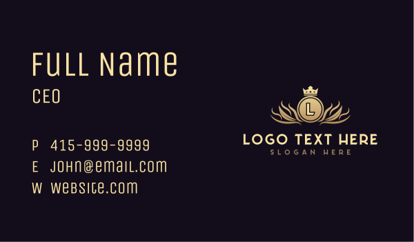 Upscale Crown Royalty Business Card Design Image Preview