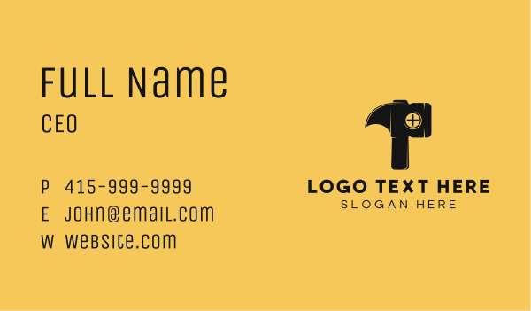 Hammer Repair Letter P Business Card Design Image Preview