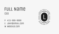 Black Hipster Letter  Business Card Image Preview