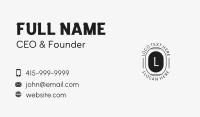 Black Hipster Letter  Business Card Preview