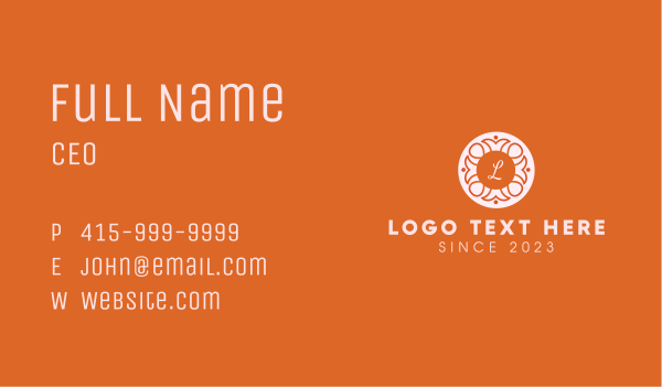 Beauty Orange Flower Lettermark Business Card Design Image Preview