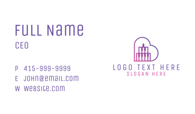 Gradient Purple Heart Pianist Business Card Image Preview
