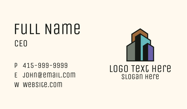Minimalist Real Estate Building  Business Card Design Image Preview