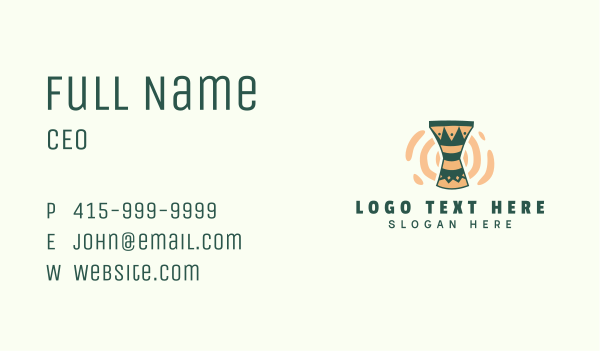 Djembe Drum Music Business Card Design Image Preview