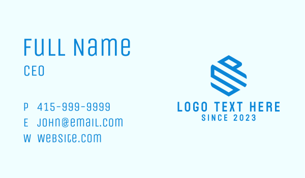 Blue SP Technology Business Card Design Image Preview