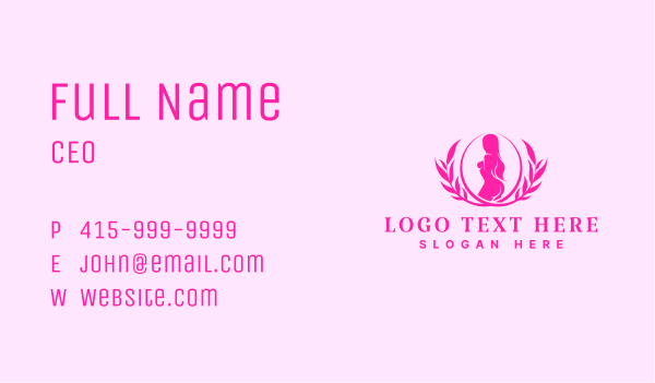 Sexy Feminine Woman Wreath Business Card Design Image Preview