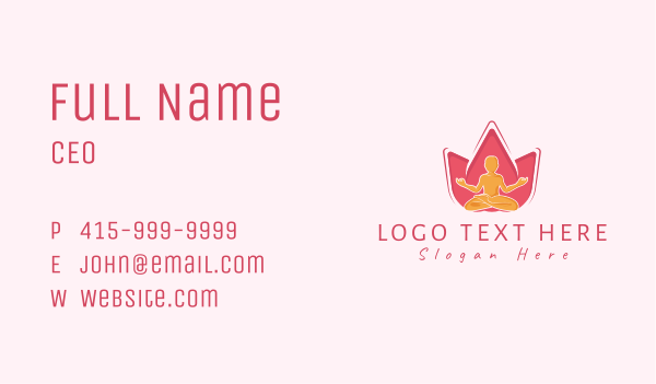 Lotus Flower Meditation Business Card Design Image Preview