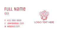 Red Happy Monkey Outline Business Card Image Preview