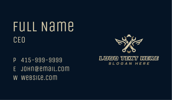 Wrench Mechanic Handyman Business Card Design Image Preview