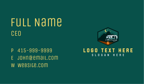 Outdoor Camping Trailer Business Card Design Image Preview