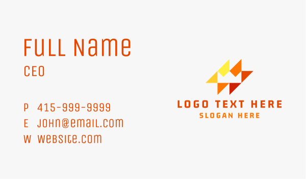 Double Lightning Bolt Crown Business Card Design Image Preview