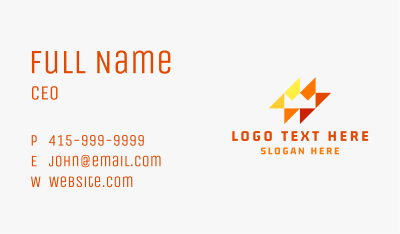 Double Lightning Bolt Crown Business Card Image Preview